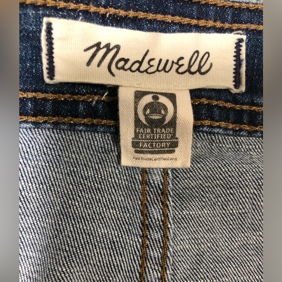 Madewell Stretch Denim Button Down Skirt  Patch Pocket Edition Size 8 EUC - Picture 7 of 12